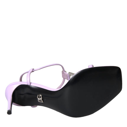 Purple Leather Logo Ankle Strap Keira Sandals Shoes