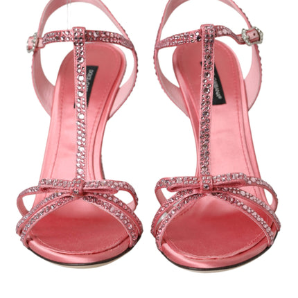 Pink Strass Ankle Strap Heels Sandals Shoes