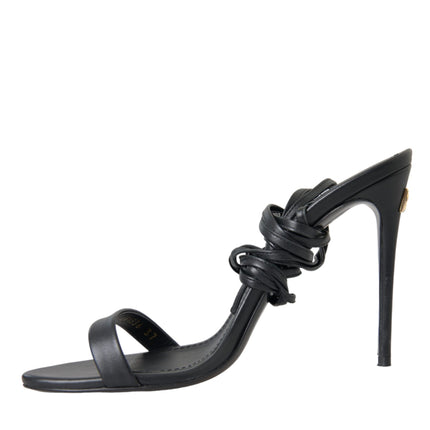 Black Suede Strap Sandals Stilettos Shoes