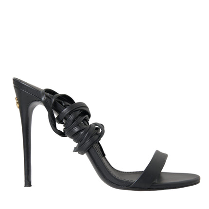 Black Suede Strap Sandals Stilettos Shoes