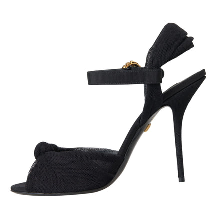 Black Suede Crystals Keira Sandals Shoes