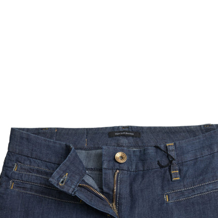 Dark Blue Cotton Bootcut Denim Jeans