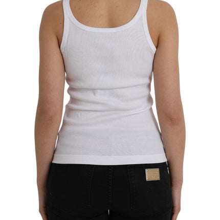 White St. Tropez Cotton Sleeveless Tank Top