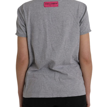 Gray Cotton L'Amore E'Bellezza Top T-shirt