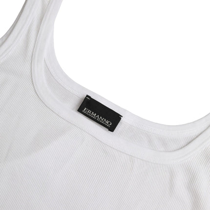 White Cotton Sleevelesss Tank Casual Top