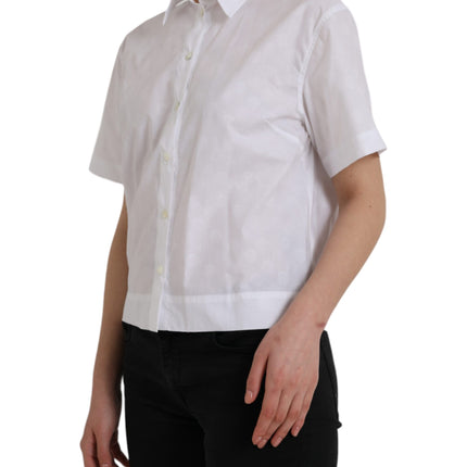 White Collared Short Sleeve Polo Shirt Top