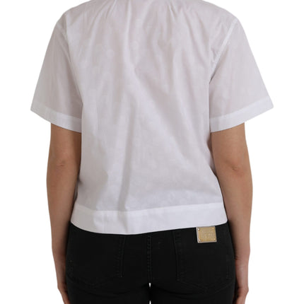 White Collared Short Sleeve Polo Shirt Top