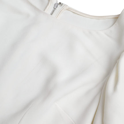 White Viscose Round Neck Short Sleeves Top