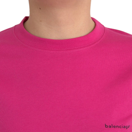 Pink Cotton Crew Neck Short Sleeves Tee T-shirt