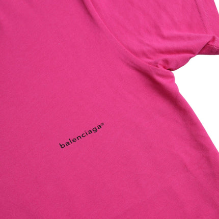 Pink Cotton Crew Neck Short Sleeves Tee T-shirt