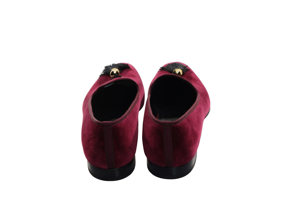 Stanboul Burgundy Velvet Flat Shoes