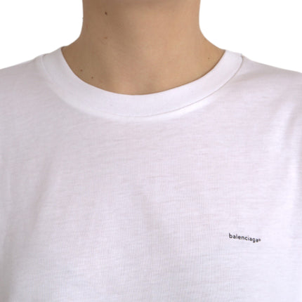 White Cotton Crew Neck Short Sleeves T-shirt