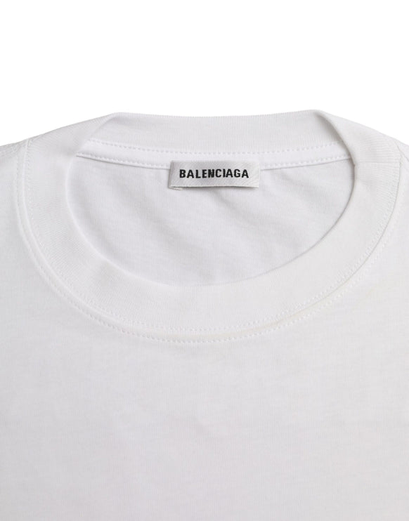 White Cotton Crew Neck Short Sleeves Tee T-shirt