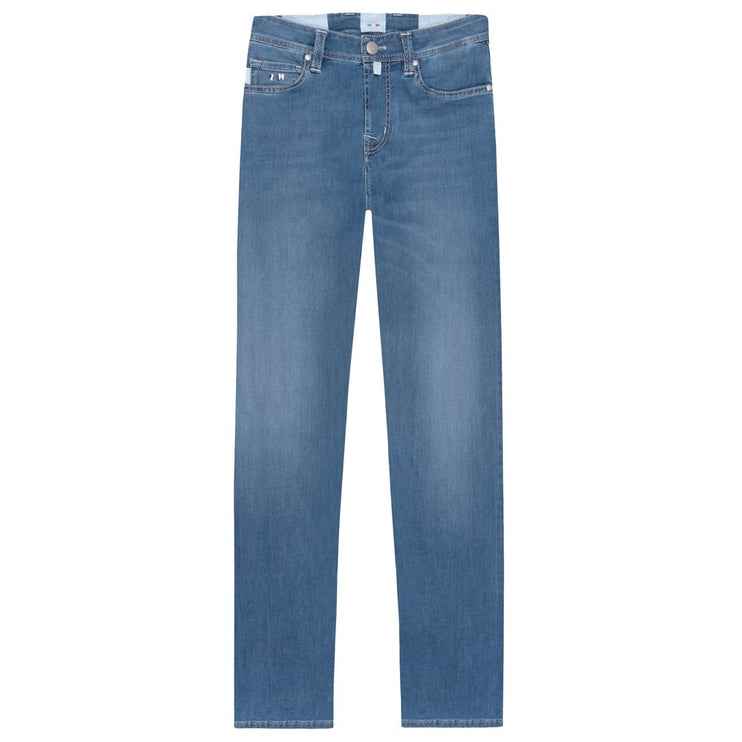 Lichtblauwe katoenen jeans en broek