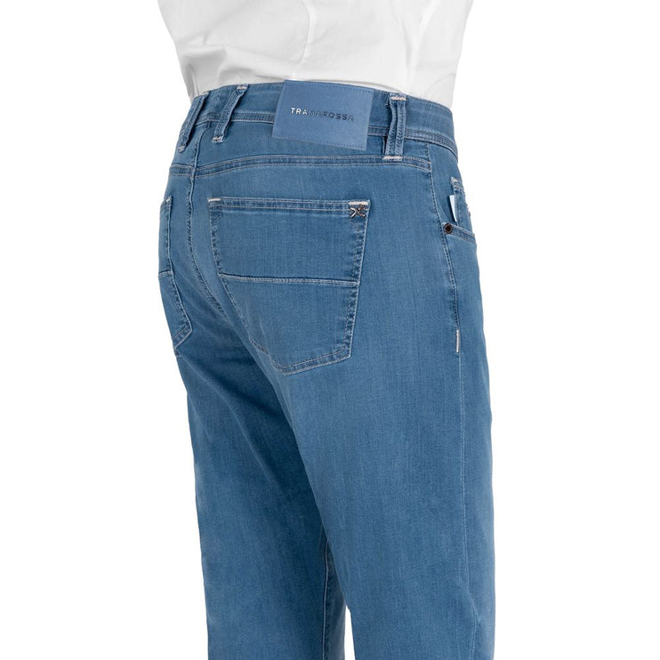 Lichtblauwe katoenen jeans en broek