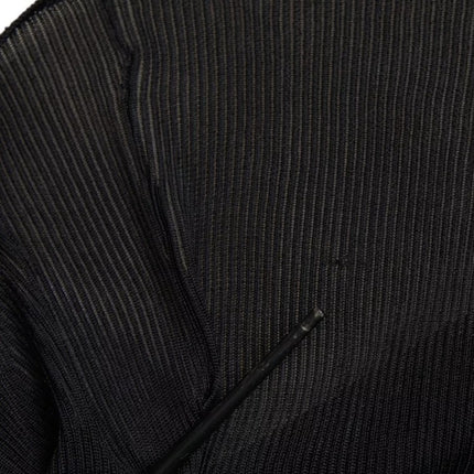 Black Viscose Turtle Neck Pullover Sweater