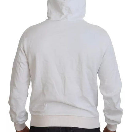 White Caesar Cotton Hooded Sweatshirt Sweater