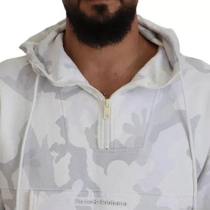 White Camouflage Hooded Sweatshirt Sweater