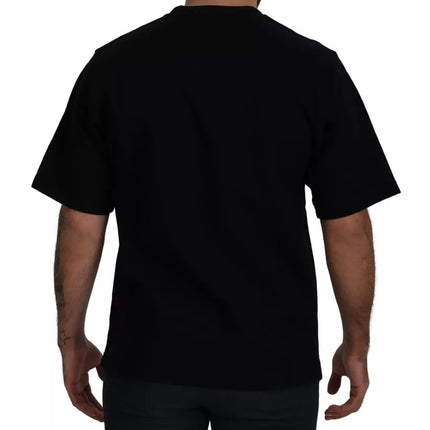 T-shirt in cotone a equipaggiamento stampato nero