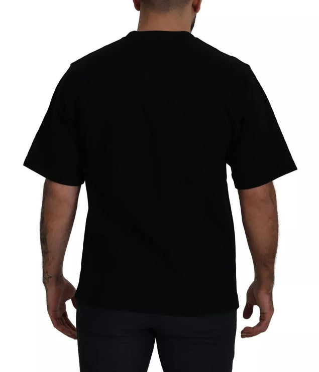 T-shirt in cotone a equipaggiamento stampato nero