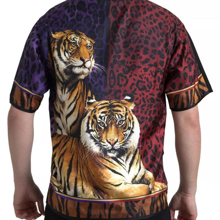 Multicolor TigerPrint Cotton Silk Tee T-shirt