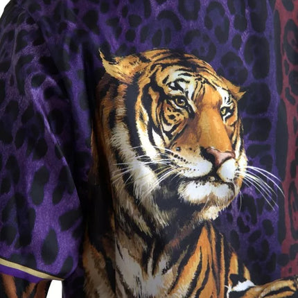 Multicolor TigerPrint Cotton Silk Tee T-shirt