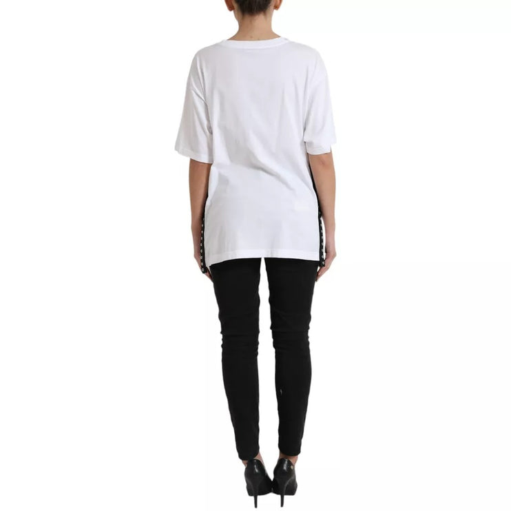 White 2000 Fashion Moment Lacing Detailed Tee T-shirt