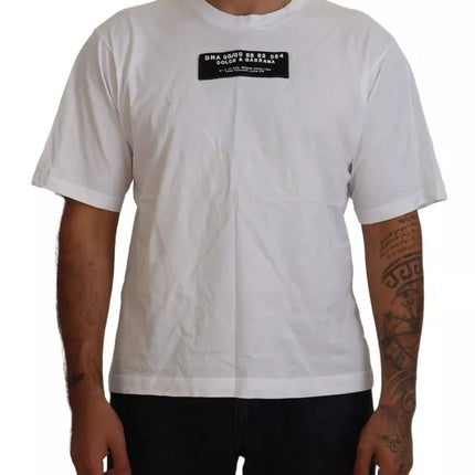 White Cotton DG Appliqué Men Casual T-shirt