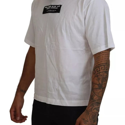 White Cotton DG Appliqué Men Casual T-shirt