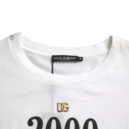 White Slogan Print Lacing Detailed T-shirt