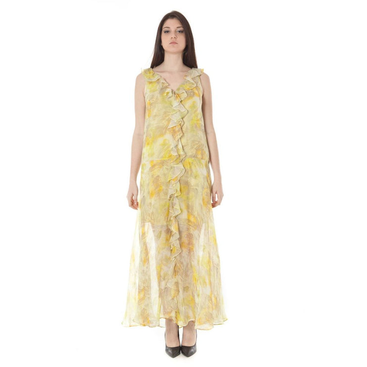 Robe en polyester jaune