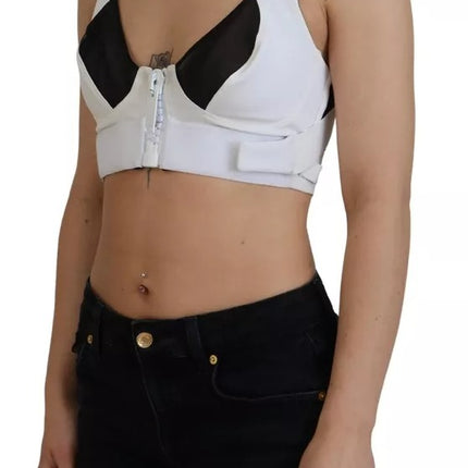 White Viscose Sleeveless Cropped Bustier Top