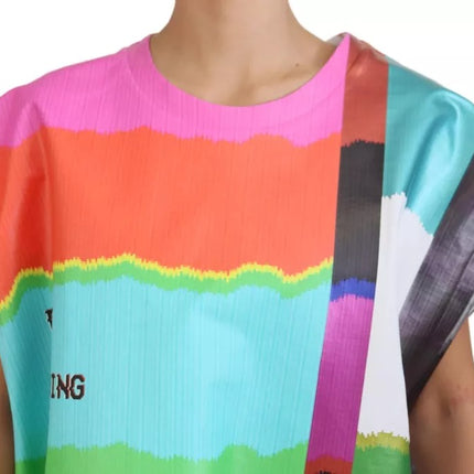 Multicolor TV Glitch Print Blouse Casual Top