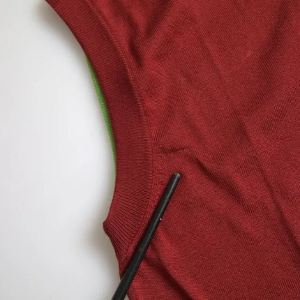 Red Green Silk DG Logo Sleeveless Tank Top