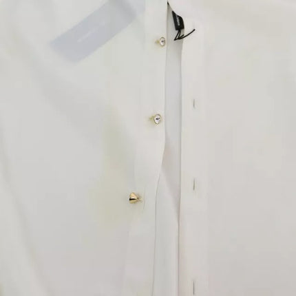 White Blouse Ascot Collar Shirt Silk Top