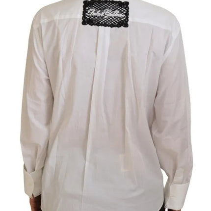 White Cotton Crystals Shirt Embellished Top