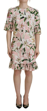 Pink Lily Viscose Sheath Knee Length Dress