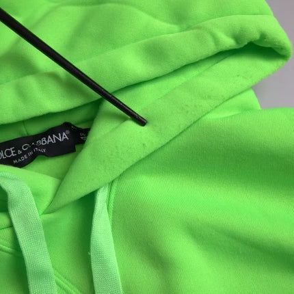 Neon Green Logo Pullover Hooded Sweatshirt Sweater