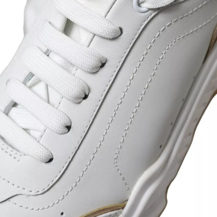 White Gold Leather Men Sneakers DAYMASTER Shoes