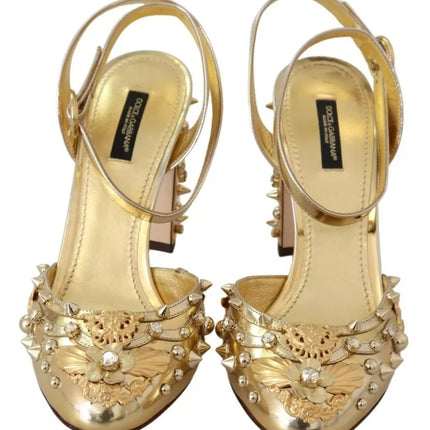 Gold Studs Vally Slingback Sandals Shoes