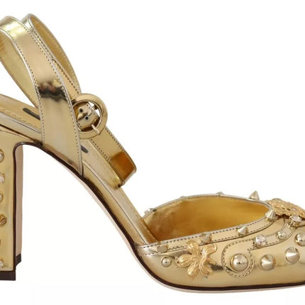 Gold Studs Vally Slingback Sandals Shoes