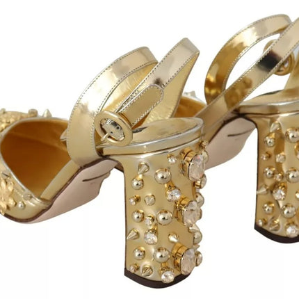 Gold Studs Vally Slingback Sandals Shoes