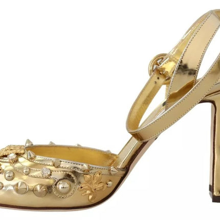 Gold Studs Vally Slingback Sandals Shoes