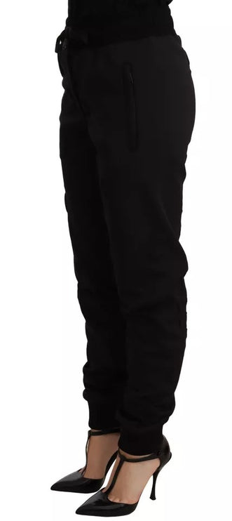 Black Jogger Women Polyester Pants