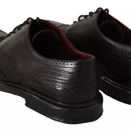 Black Leather Brogue Oxford Dress Shoes