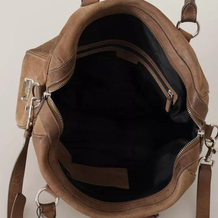 Brown Leather Shoulder Strap Travel Messenger Gym Men Bag