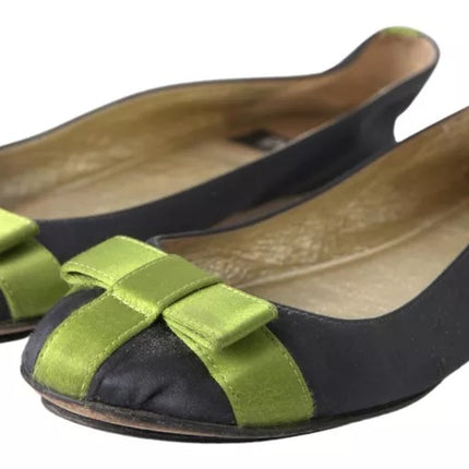 Black Green Loafers Ballerina Flats Shoes