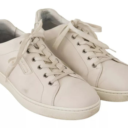 White Casual Leather Logo Men Sneakers Shoes