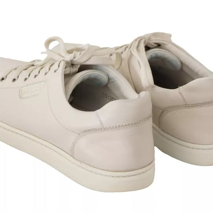 White Casual Leather Logo Men Sneakers Shoes