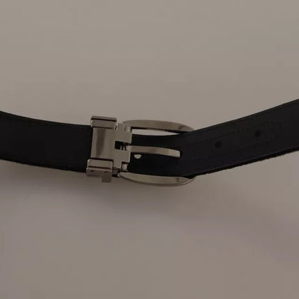 Black Velvet Silver Tone Metal Buckle Belt